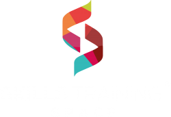 Logo Skills Training Space – Registere white Logo Skills Training Space - Registere white